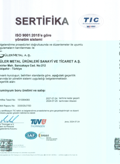 ISO 9001:2015 Yönetim Sistemi