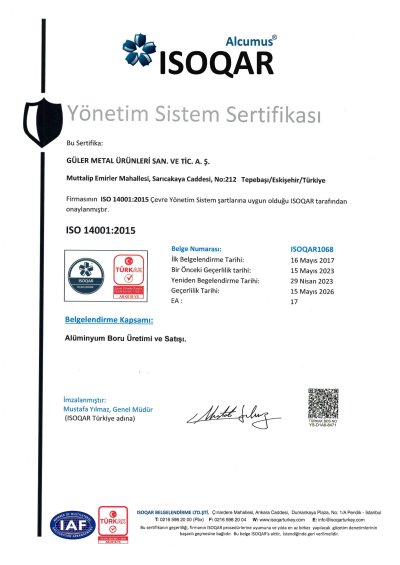 Güler Metal ISO 14001